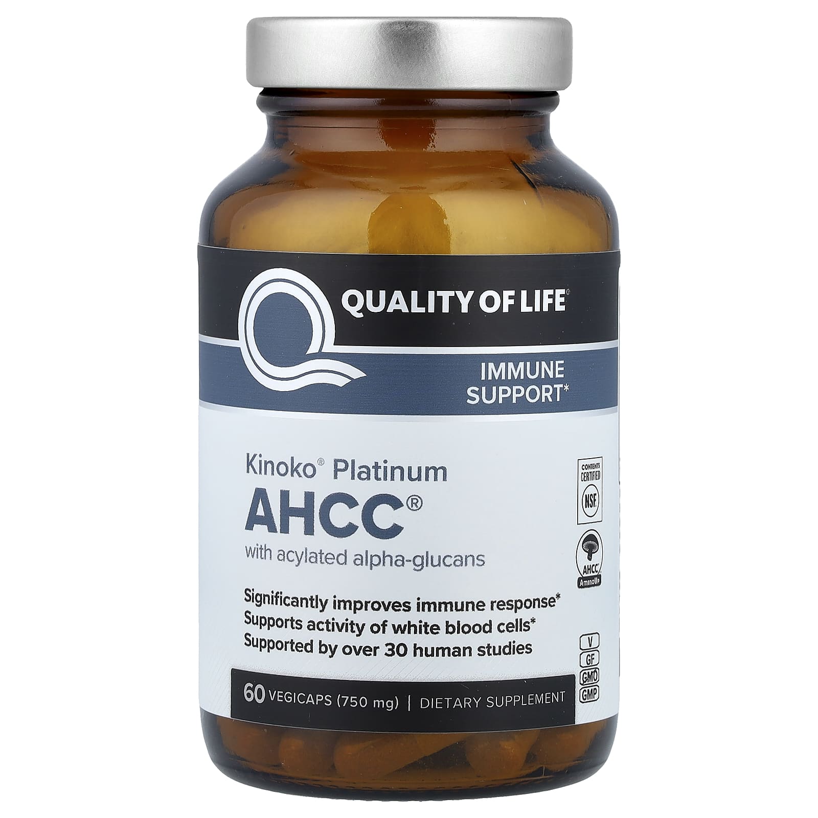 AHCC پلاتینیوم کوالیتی آف لایف – تقویت ایمنی سلولی و دفاع طبیعی بدن (۶۰ عدد)