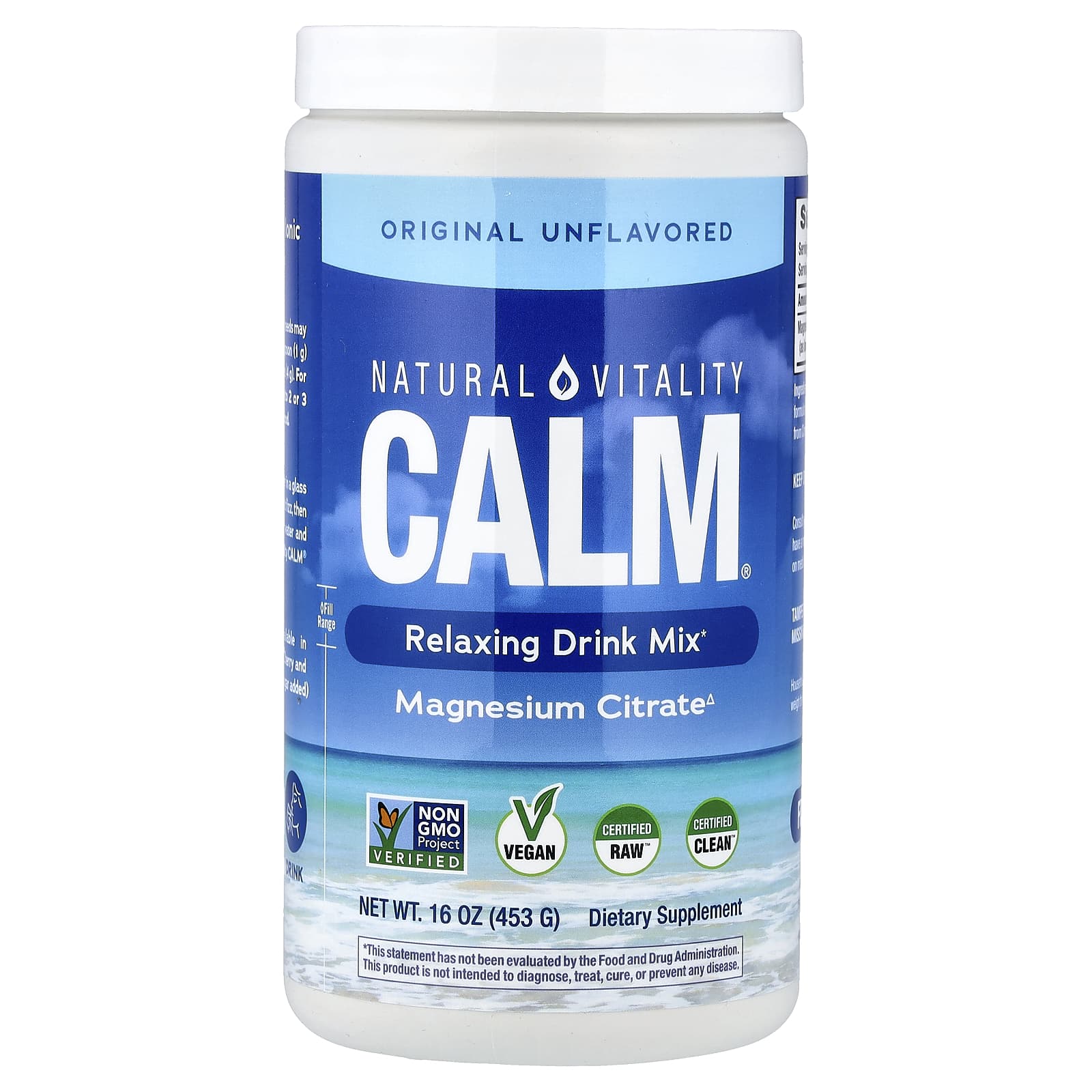 پودر منیزیم آرامبخش CALM اورجینال بدون طعم ۴۵۳ گرمی نچرال ویتالیتی