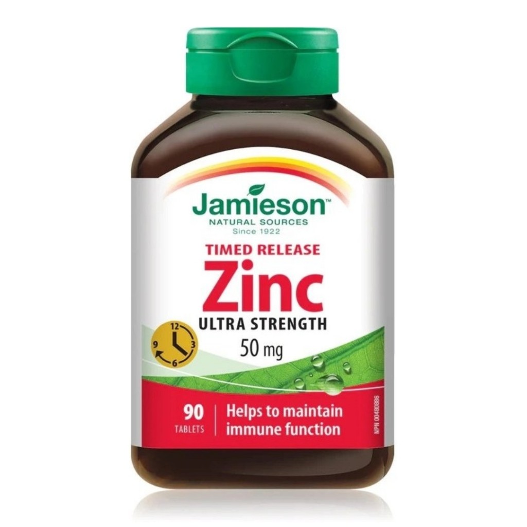قرص زینک گلوکونات Jamieson Timed Released Zinc Gluconate 50mg جیمیسون (90 عددی)