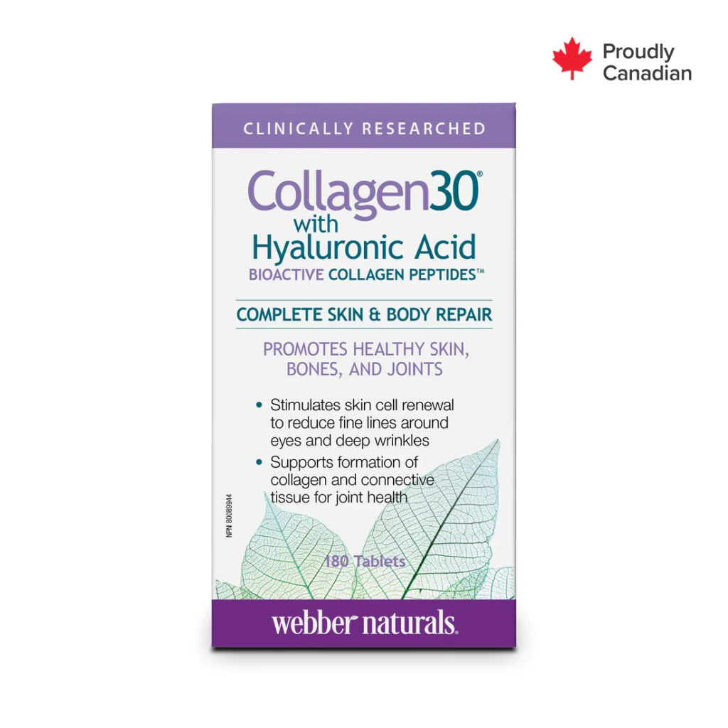 قرص کلاژن با هیالورونیک اسید Webber Naturals Collagen30 وبر نچرالز (180 عددی)