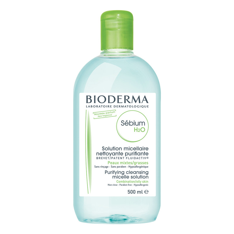 محلول پاک کننده آرایش پوست چرب بایودرما Sensibio H2O (500 میل)