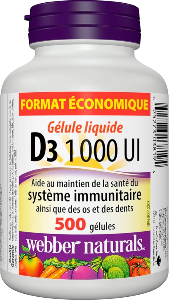 ویتامین دی 3 وبـر نچرالز 1000 واحد (500 سافتژل)