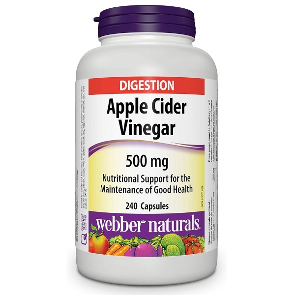 کپسول سرکه سیب Webber Naturals Apple Cider Vinegar وبر نچرالز (240 عددی)