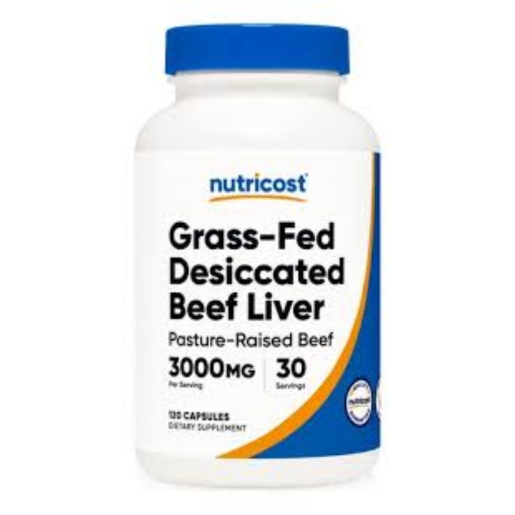 کپسول عصاره جگر گاو خشک شده تغذیه شده با علف نوتریکاست Nutricost Grass-Fed Desiccated Beef Liver (180 عددی)