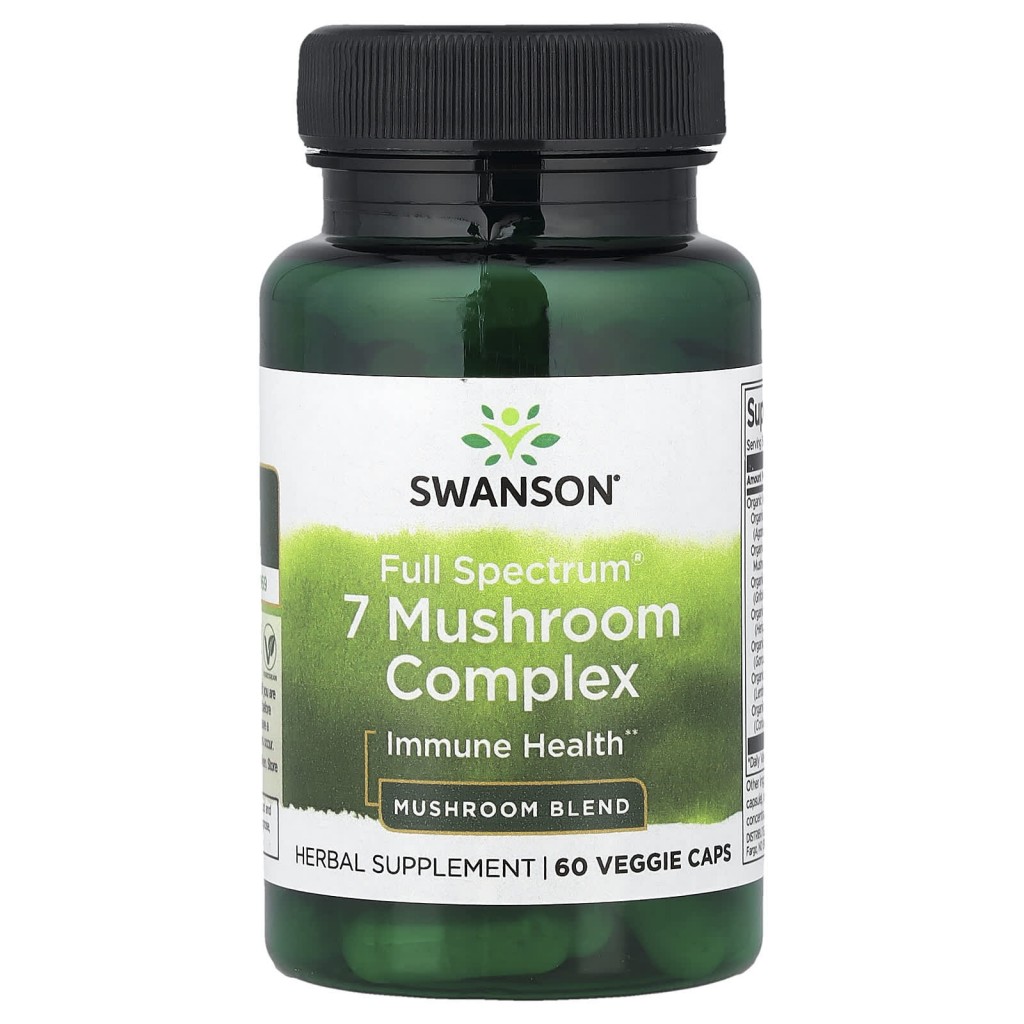 کپسول گیاهی قارچ تقویت سیستم ایمنی بدن Swanson 7 Mushroom Blend (60 عددی)